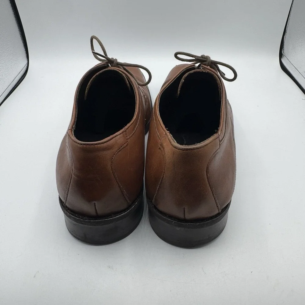 Johnston & Murphy Derby Shoes Men 12M Brown Sheepskin Insole Leather Dress